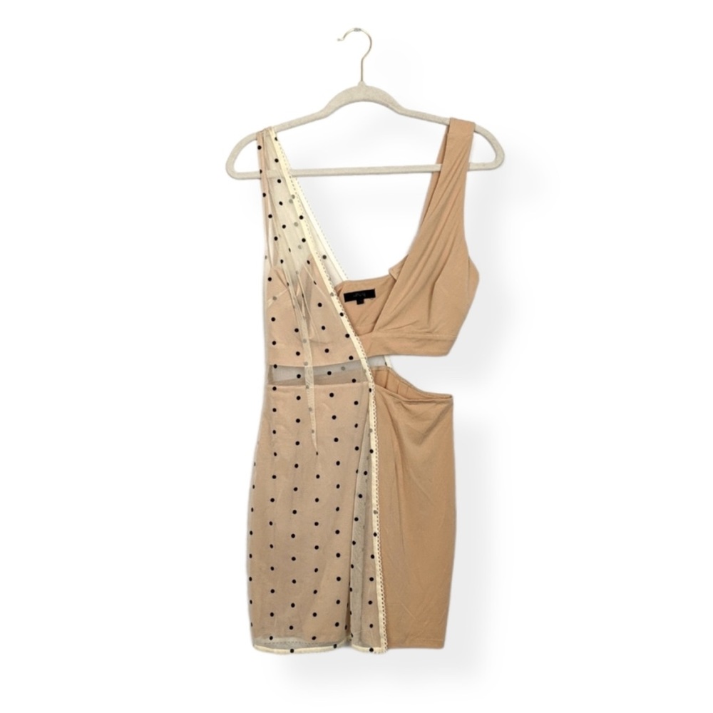 h:ours Nude & Black Laeticia Cut Out Mini Dress